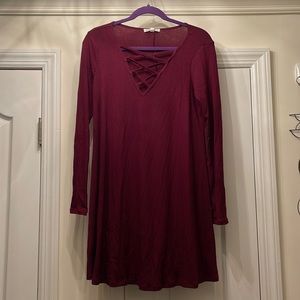 Lovefire Lace Up Shirt Dress NWT